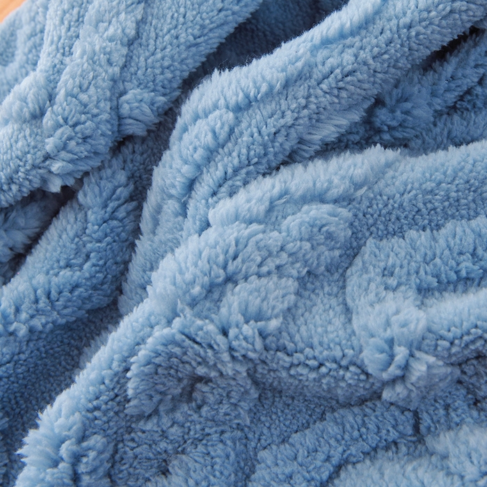 91家纺网 家纺一手货源 找家纺 启博家纺 2025新款提花保暖绒单人躺椅套 天蓝 单人躺椅套