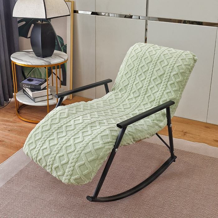 91家纺网 家纺一手货源 找家纺 启博家纺 2025新款提花保暖绒单人躺椅套 果绿 单人躺椅套