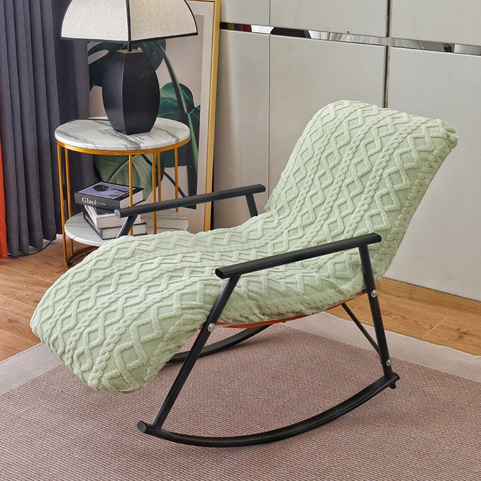 91家纺网 家纺一手货源 找家纺 启博家纺 2025新款提花保暖绒单人躺椅套 果绿 单人躺椅套