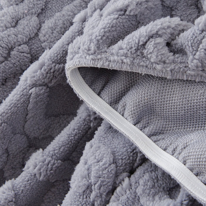 91家纺网 家纺一手货源 找家纺 启博家纺 2025新款提花保暖绒单人躺椅套 灰色 单人躺椅套