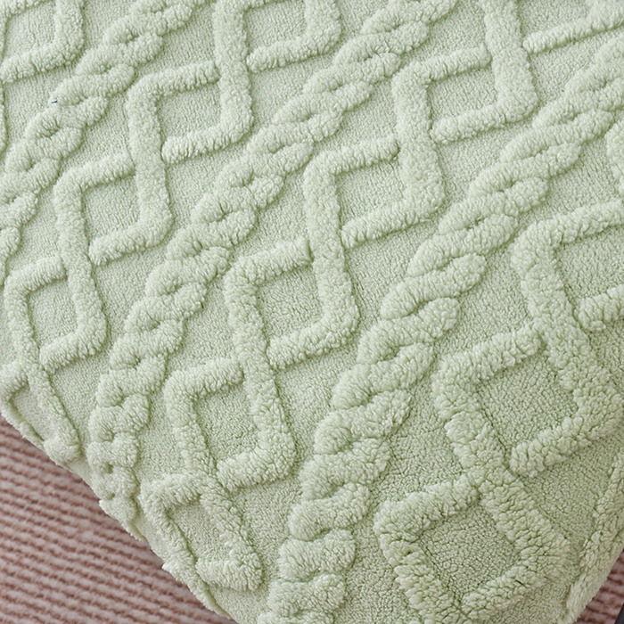 91家纺网 家纺一手货源 找家纺 启博家纺 2025新款提花保暖绒单人躺椅套 果绿 单人躺椅套