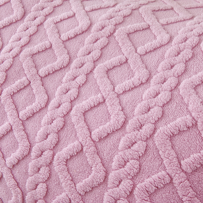 91家纺网 家纺一手货源 找家纺 启博家纺 2025新款提花保暖绒单人躺椅套 桃粉 单人躺椅套