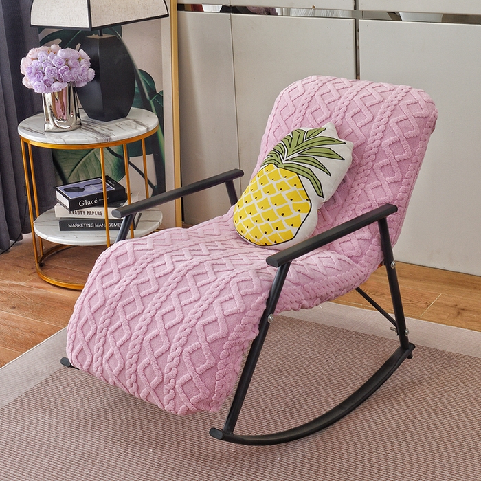 91家纺网 家纺一手货源 找家纺 启博家纺 2025新款提花保暖绒单人躺椅套 桃粉 单人躺椅套