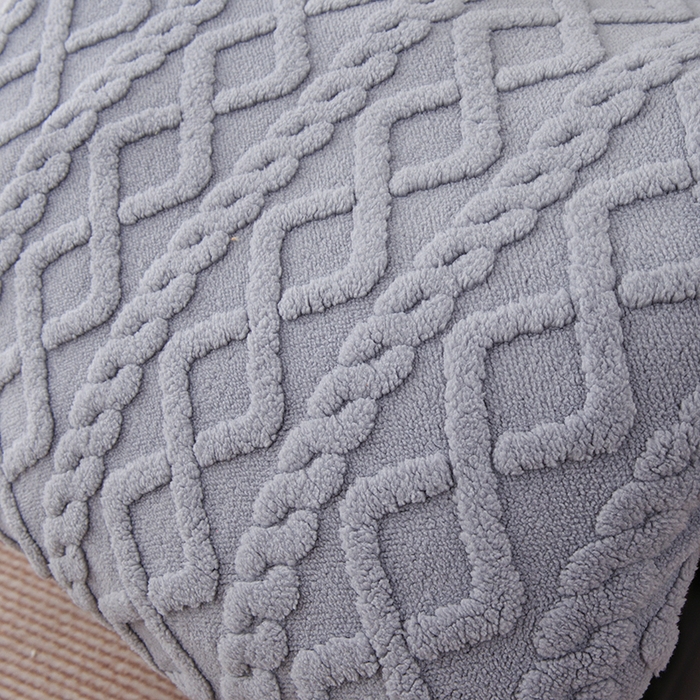 91家纺网 家纺一手货源 找家纺 启博家纺 2025新款提花保暖绒单人躺椅套 灰色 单人躺椅套