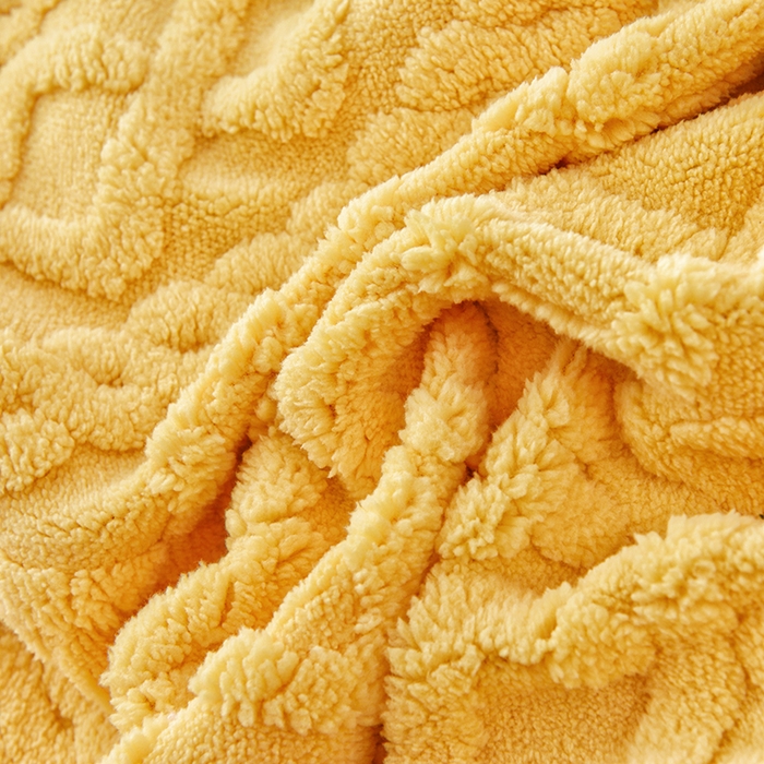 91家纺网 家纺一手货源 找家纺 启博家纺 2025新款提花保暖绒单人躺椅套 黄色 单人躺椅套