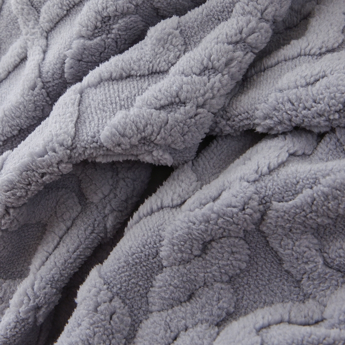 91家纺网 家纺一手货源 找家纺 启博家纺 2025新款提花保暖绒单人躺椅套 灰色 单人躺椅套