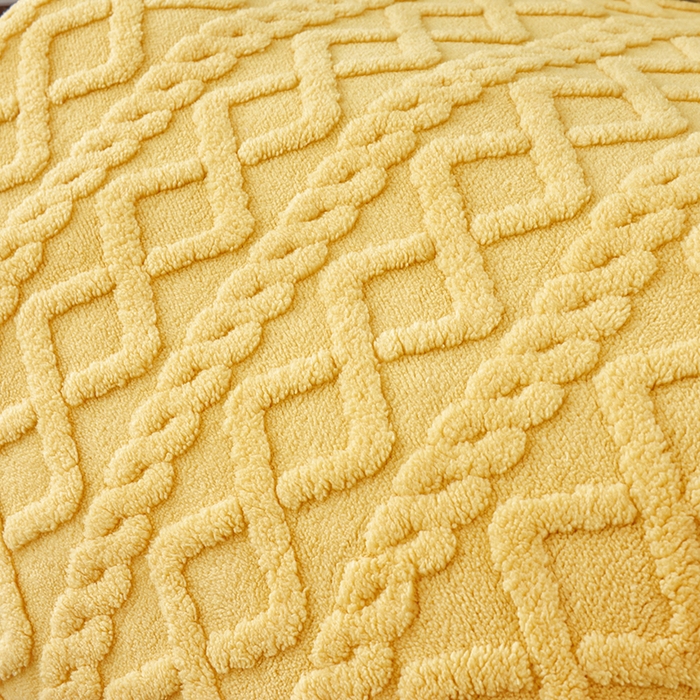 91家纺网 家纺一手货源 找家纺 启博家纺 2025新款提花保暖绒单人躺椅套 黄色 单人躺椅套