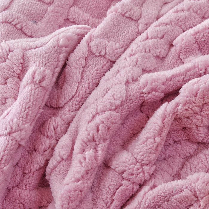 91家纺网 家纺一手货源 找家纺 启博家纺 2025新款提花保暖绒单人躺椅套 桃粉 单人躺椅套