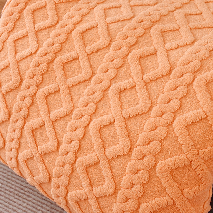 91家纺网 家纺一手货源 找家纺 启博家纺 2025新款提花保暖绒单人躺椅套 橙色 单人躺椅套