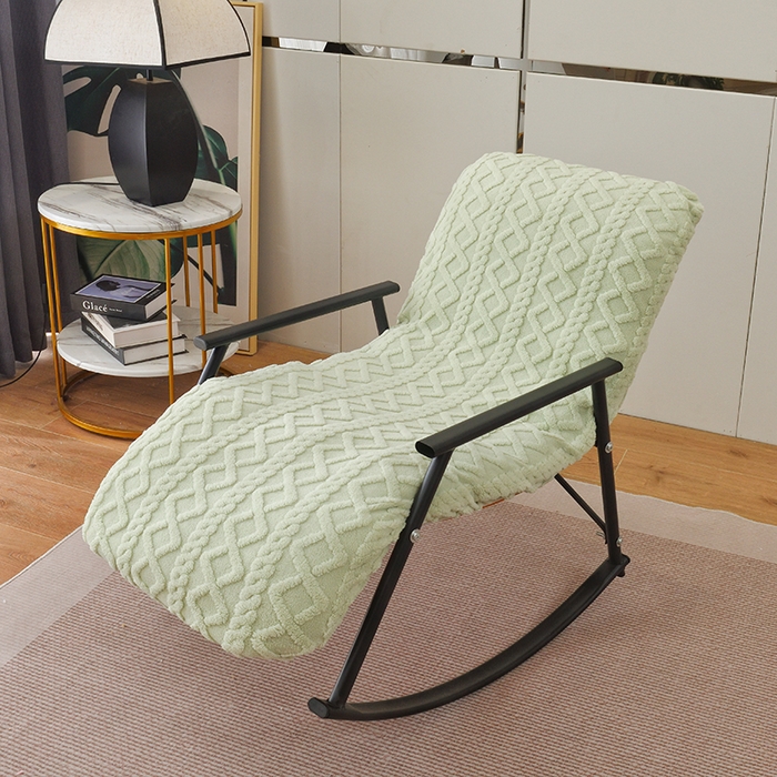 91家纺网 家纺一手货源 找家纺 启博家纺 2025新款提花保暖绒单人躺椅套 果绿 单人躺椅套