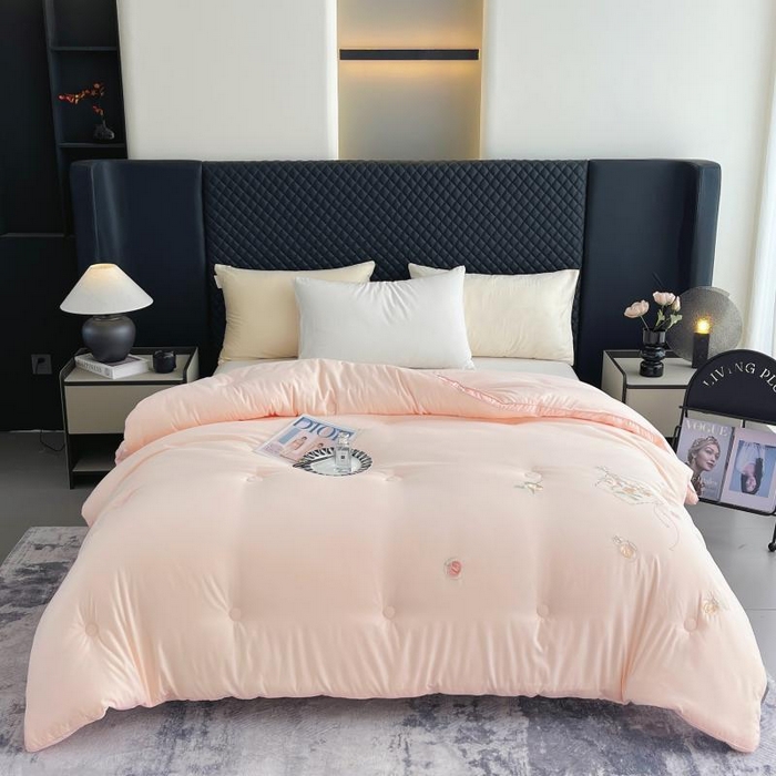 91家纺网 家纺一手货源 找家纺 （总）仲旺居家纺 2025新款云绒棉绣花冬被中式柿柿如意婚嫁立体边被子被芯四季被