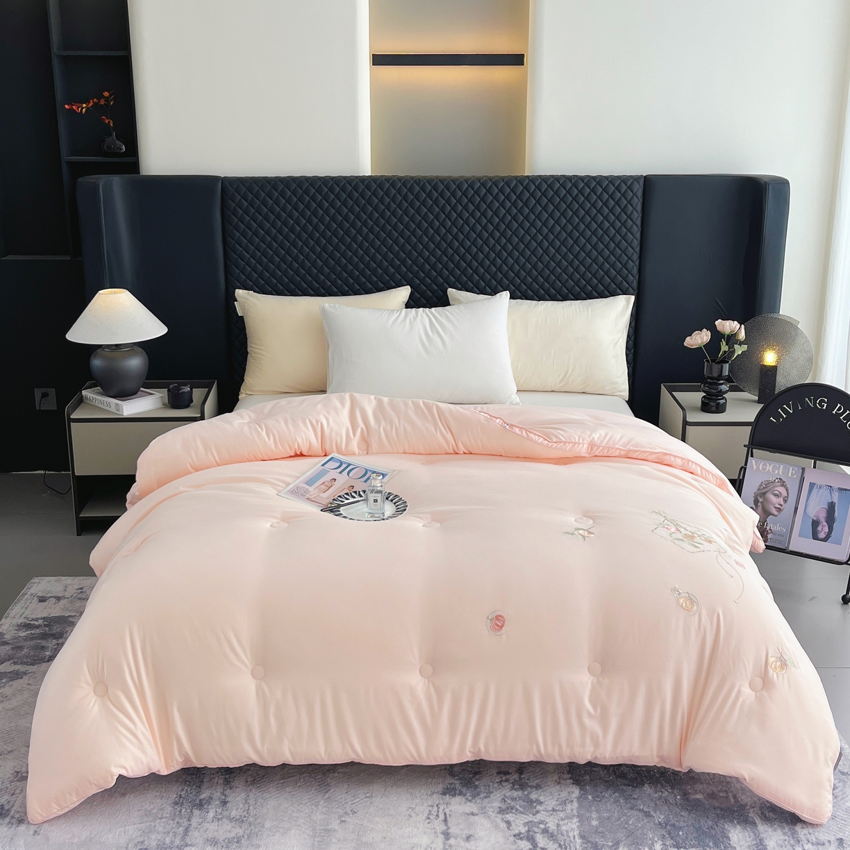 91家纺网 家纺一手货源 找家纺 （总）仲旺居家纺 2025新款云绒棉绣花冬被中式柿柿如意婚嫁立体边被子被芯四季被