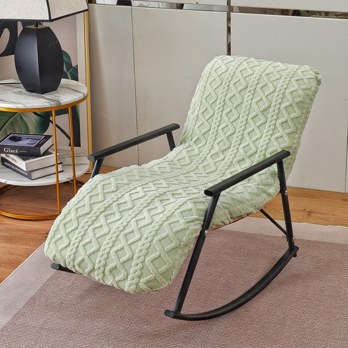 91家纺网 家纺一手货源 找家纺 启博家纺 2025新款提花保暖绒单人躺椅套 果绿 单人躺椅套