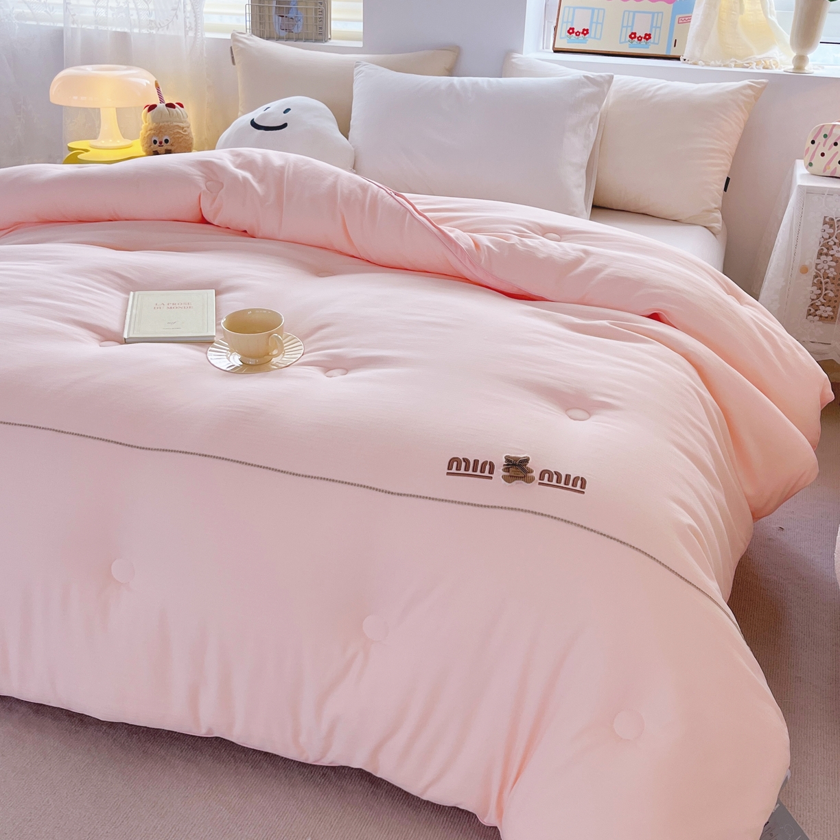 仲旺居家纺 2025新款云柔棉绣花冬被小熊minmin立体边被子被芯四季被 玉