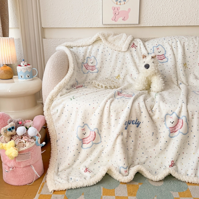 91家纺网 家纺一手货源 找家纺 （总）花满路 2025新款小清新羊羔绒毛毯毯子