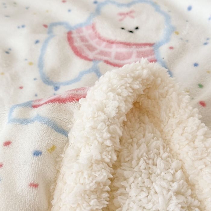 91家纺网 家纺一手货源 找家纺 花满路 2025新款小清新羊羔绒毛毯毯子 汪汪雪球
