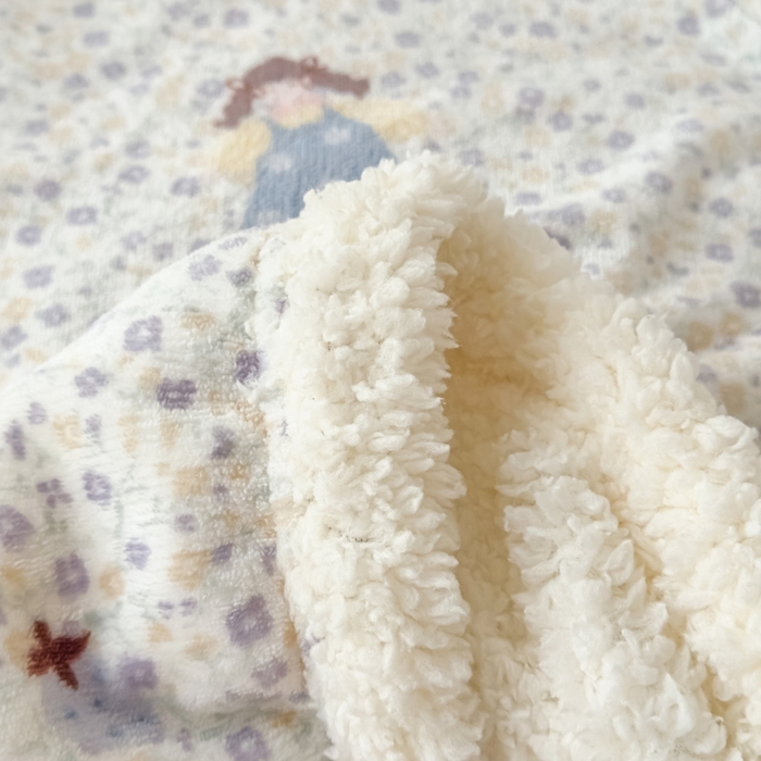 91家纺网 家纺一手货源 找家纺 花满路 2025新款小清新羊羔绒毛毯毯子 软糖妹妹