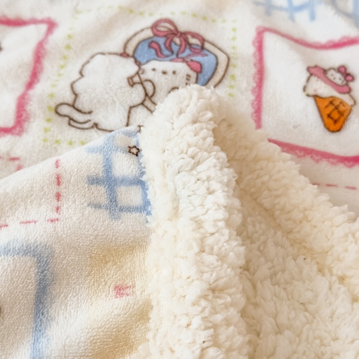 91家纺网 家纺一手货源 找家纺 花满路 2025新款小清新羊羔绒毛毯毯子 卡通乐园