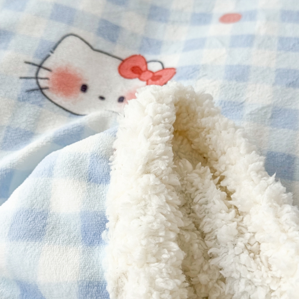 91家纺网 家纺一手货源 找家纺 花满路 2025新款小清新羊羔绒毛毯毯子 蝴蝶结kt