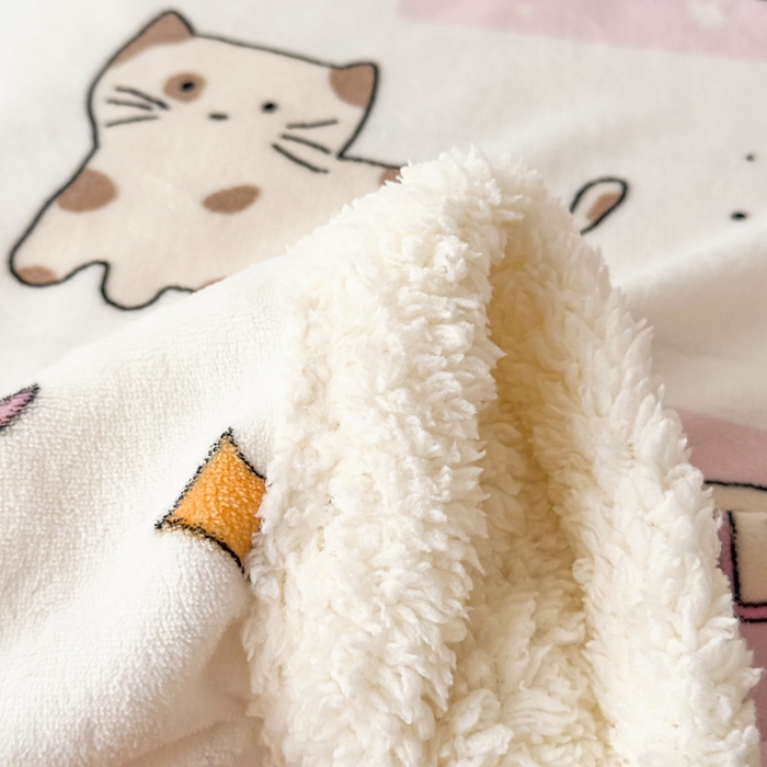 91家纺网 家纺一手货源 找家纺 花满路 2025新款小清新羊羔绒毛毯毯子 绒绒萌友