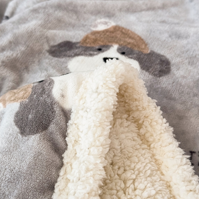 91家纺网 家纺一手货源 找家纺 花满路 2025新款小清新羊羔绒毛毯毯子 蓬蓬小狗