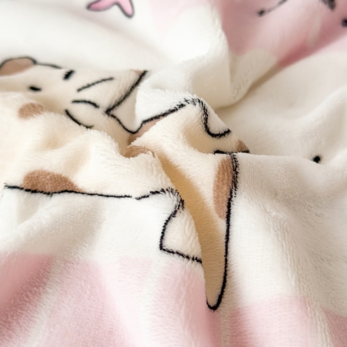 91家纺网 家纺一手货源 找家纺 花满路 2025新款小清新羊羔绒毛毯毯子 绒绒萌友