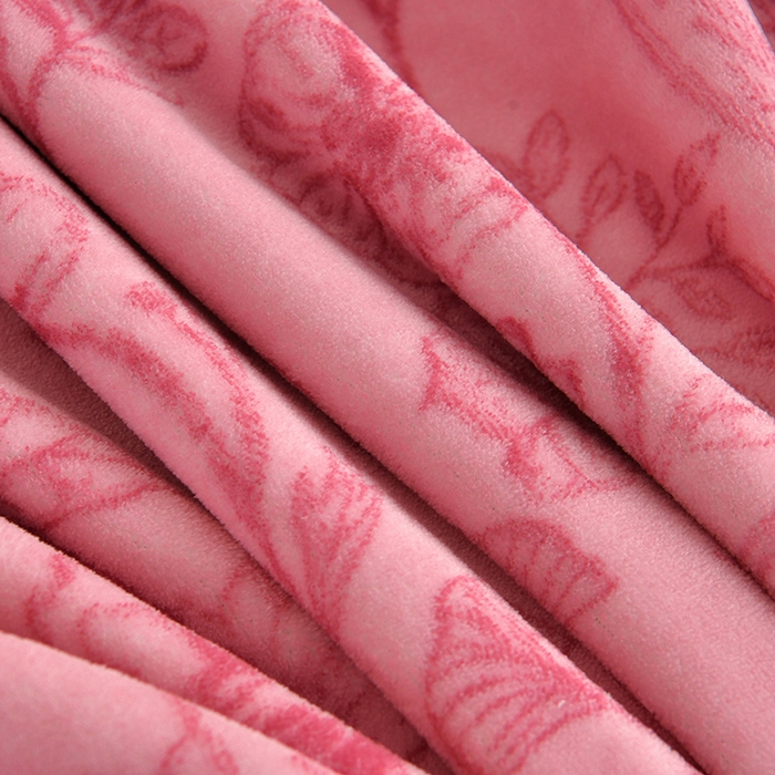 91家纺网 家纺一手货源 找家纺 雅芝蓝 2025新款8-9斤高克重印花牛奶绒四件套保暖绒套件直播爆款 粉花韵