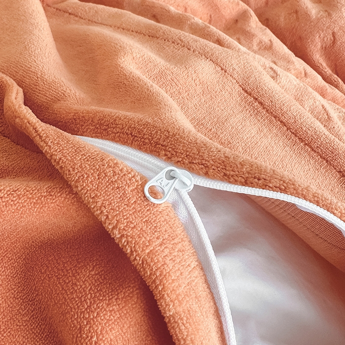 91家纺网 家纺一手货源 找家纺 艾佳 2025新款华夫格高克重牛奶绒雕花三角贝壳边工艺加厚保暖四件套 华夫格暖橘