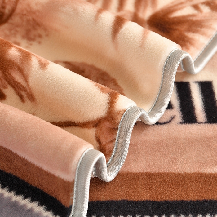 91家纺网 家纺一手货源 找家纺 雅芝蓝 2025新款8-9斤高克重印花牛奶绒四件套保暖绒套件直播爆款 山茶棕