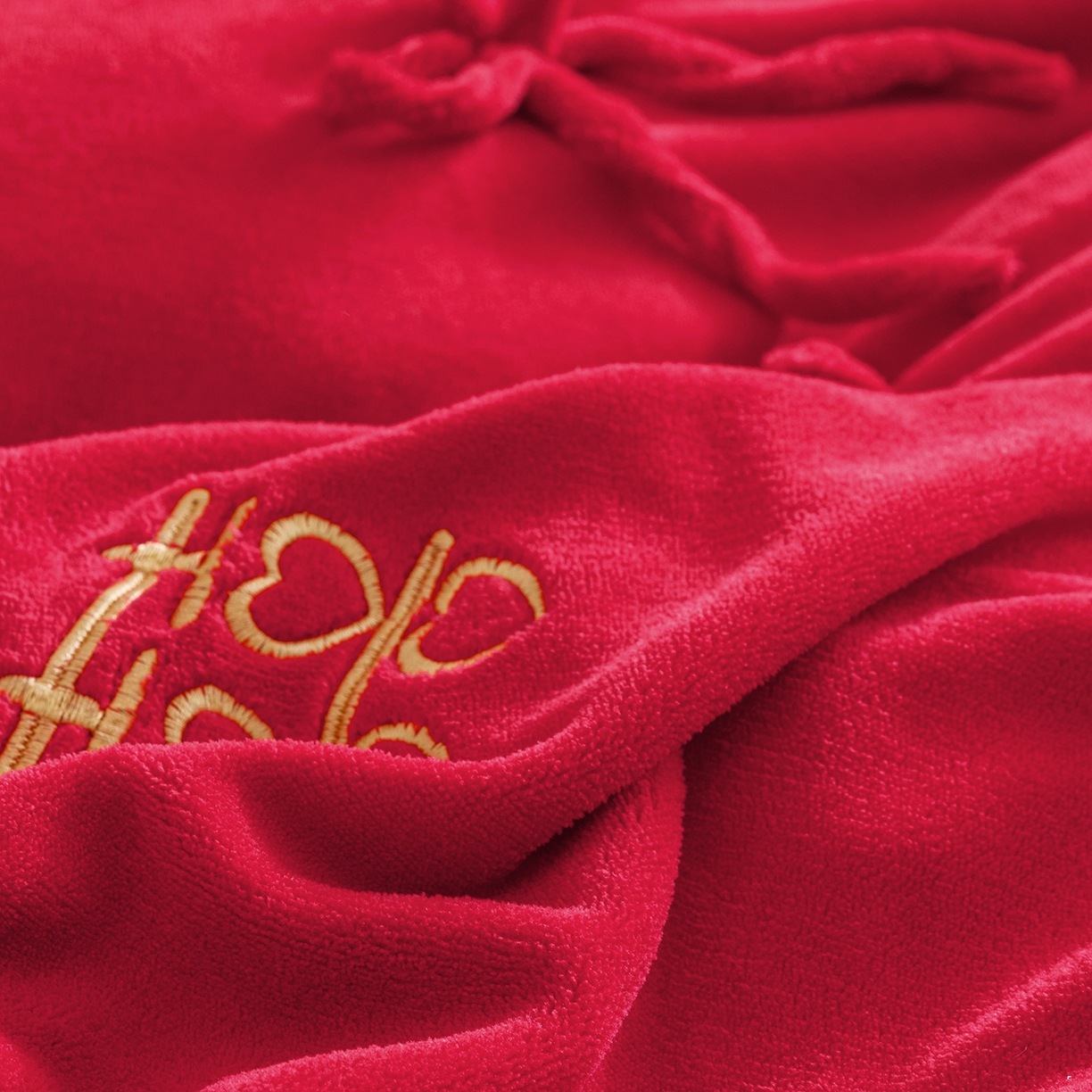 91家纺网 家纺一手货源 找家纺 苏源家居 2025新款婚庆加厚牛奶绒荷叶边刺绣结婚四件套 绒-喜愿-金色