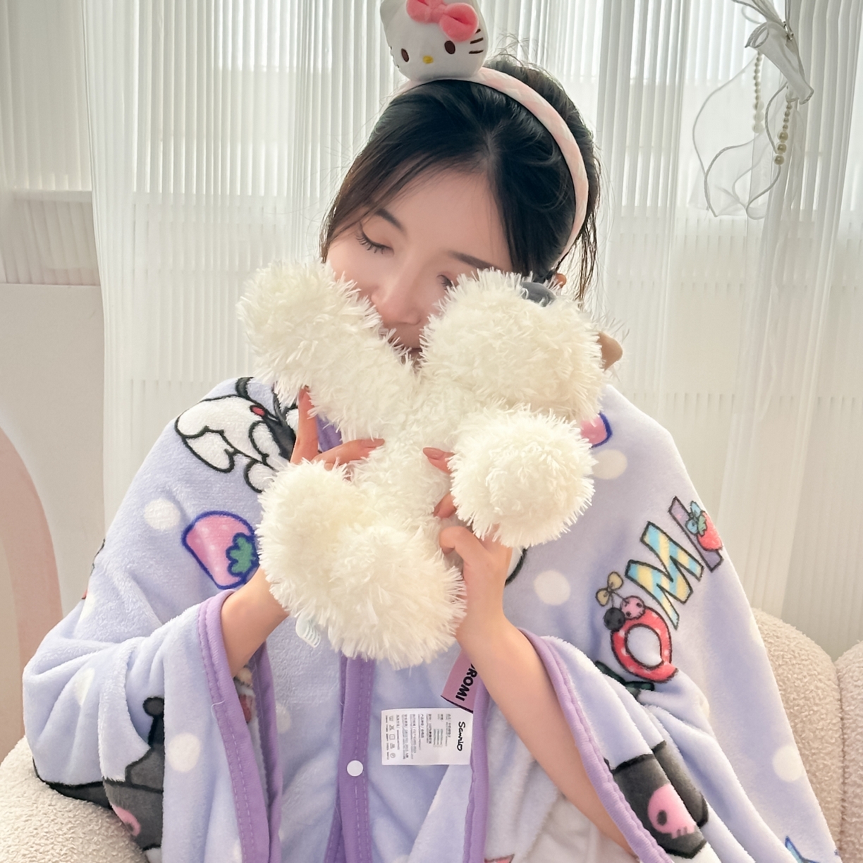 91家纺网 家纺一手货源 找家纺 花满路 2025新款亲肤舒适卡通系列毛毯 草莓库洛米