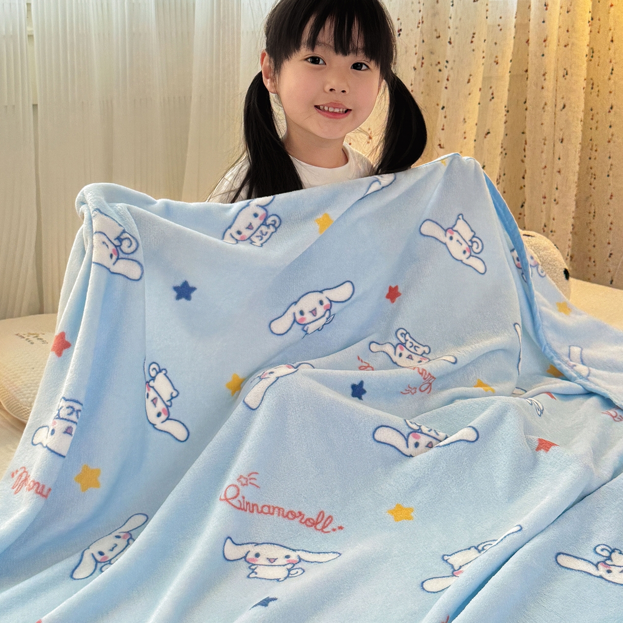 91家纺网 家纺一手货源 找家纺 花满路 2025新款亲肤舒适卡通系列毛毯 乖巧玉桂狗