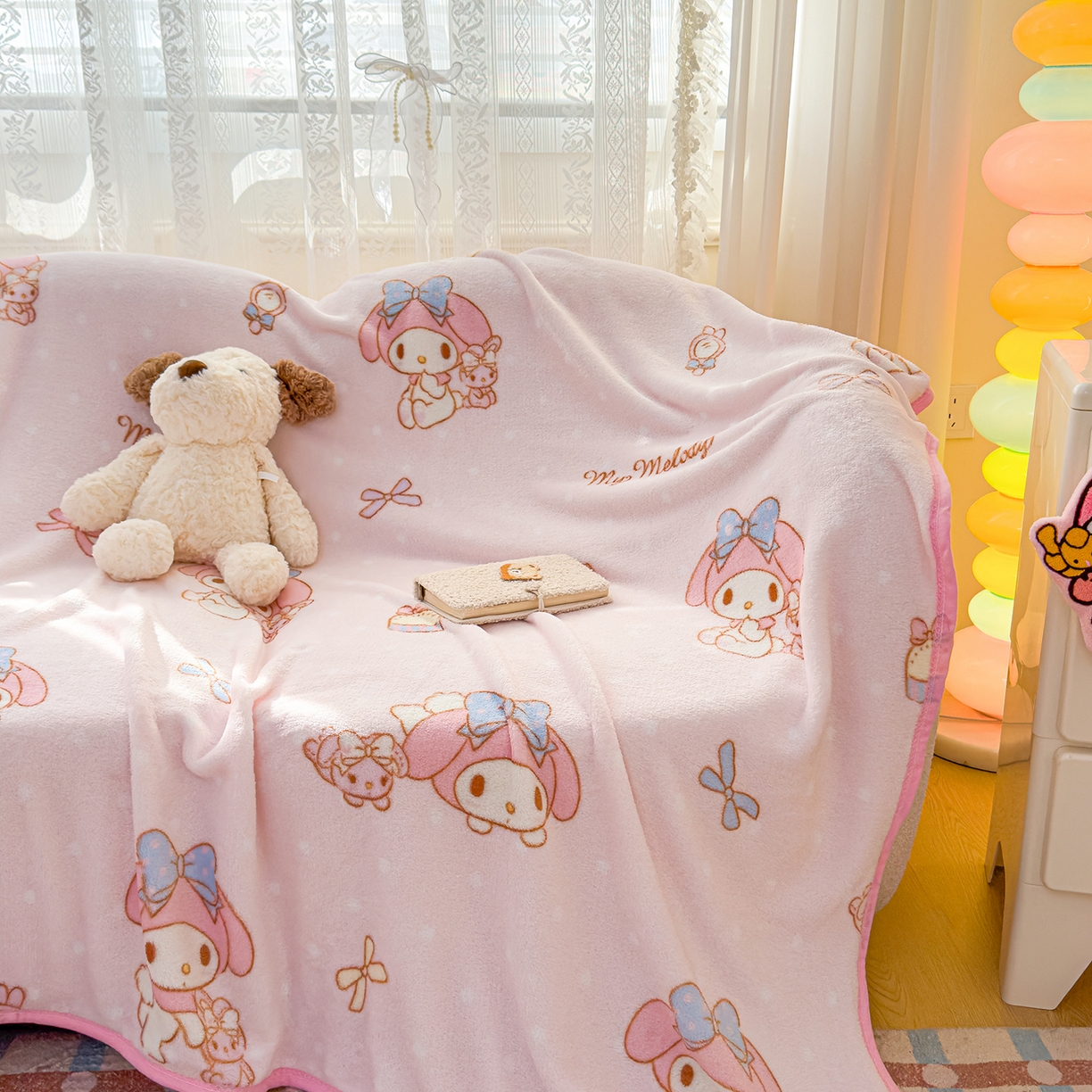 91家纺网 家纺一手货源 找家纺 花满路 2025新款亲肤舒适卡通系列毛毯 可爱美乐蒂