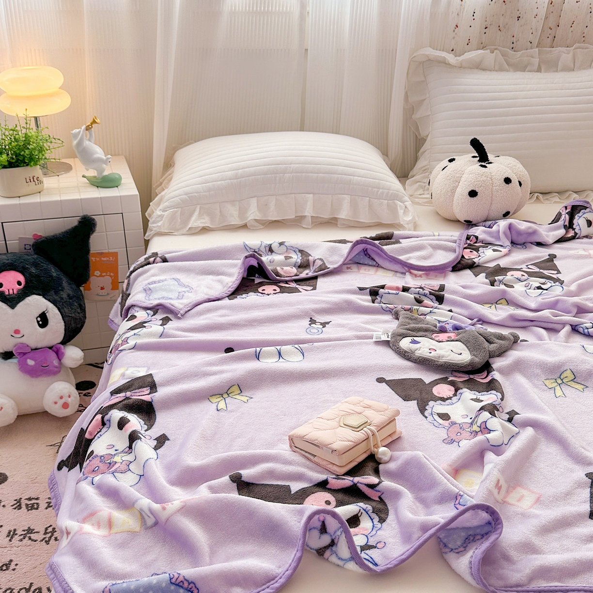 91家纺网 家纺一手货源 找家纺 花满路 2025新款亲肤舒适卡通系列毛毯 酷酷库洛米