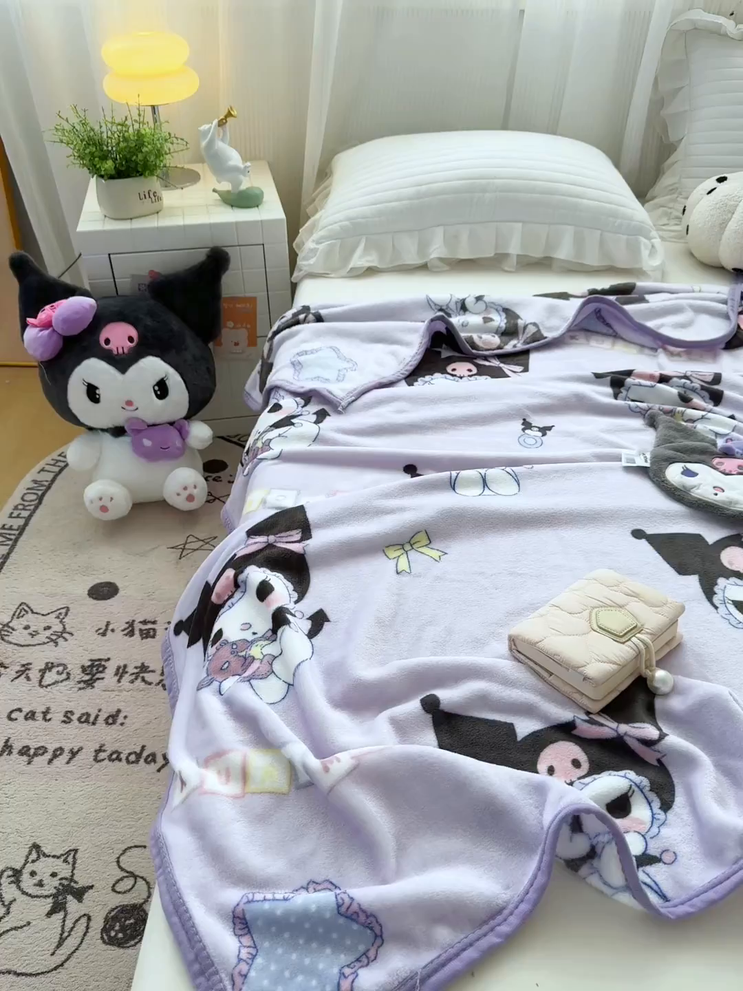 91家纺网 家纺一手货源 找家纺 花满路 2025新款亲肤舒适卡通系列毛毯 酷酷库洛米