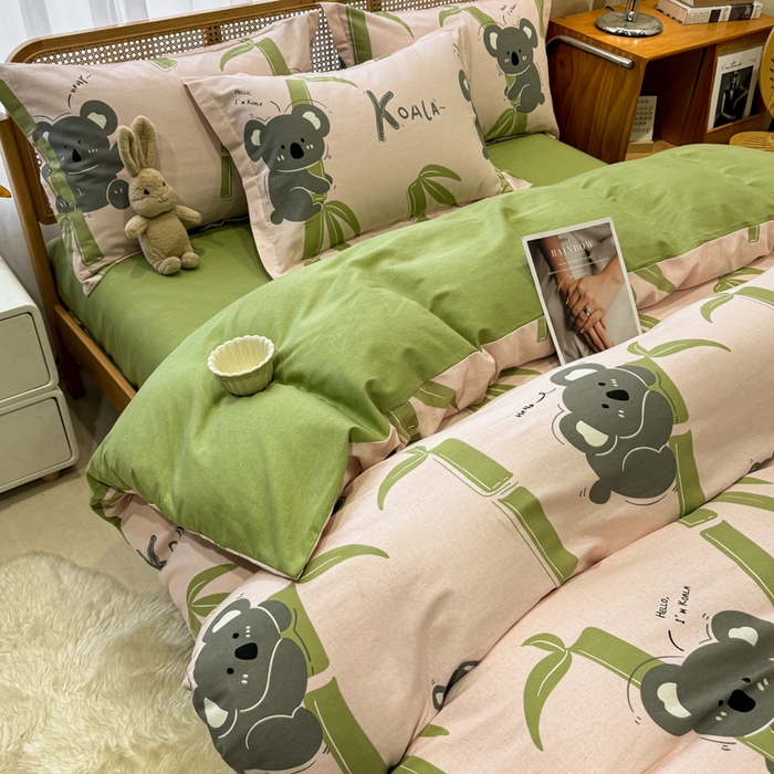 91家纺网 家纺一手货源 找家纺 丝芙妮家居（原乐视家纺） 2025新款全棉磨毛多规格单品套件系列-四件套 考拉