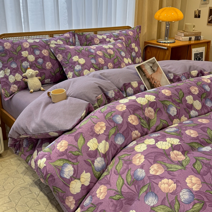 91家纺网 家纺一手货源 找家纺 丝芙妮家居（原乐视家纺） 2025新款全棉磨毛多规格单品套件系列-四件套 云汐