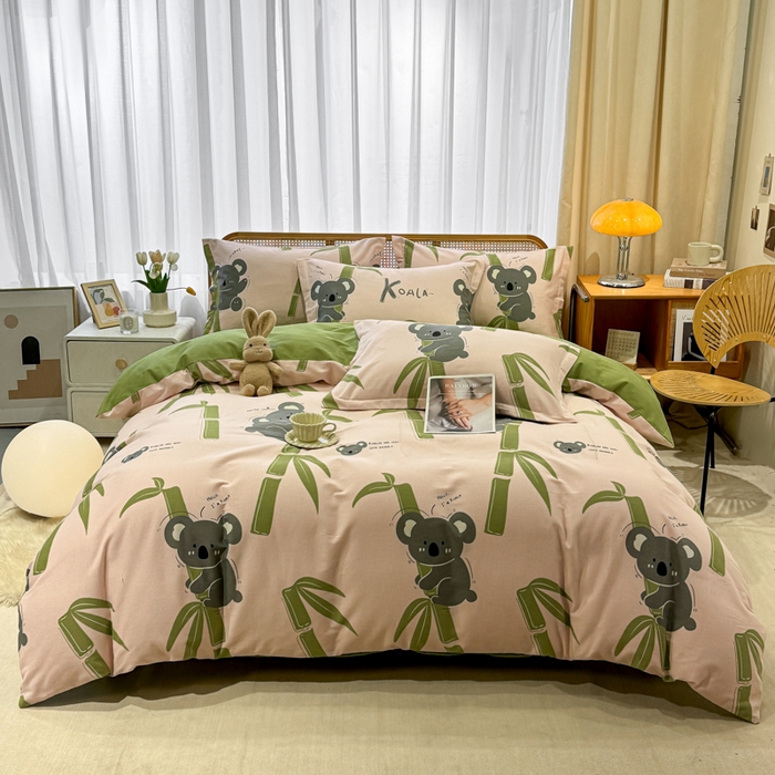 91家纺网 家纺一手货源 找家纺 丝芙妮家居（原乐视家纺） 2025新款全棉磨毛多规格单品套件系列-四件套 考拉