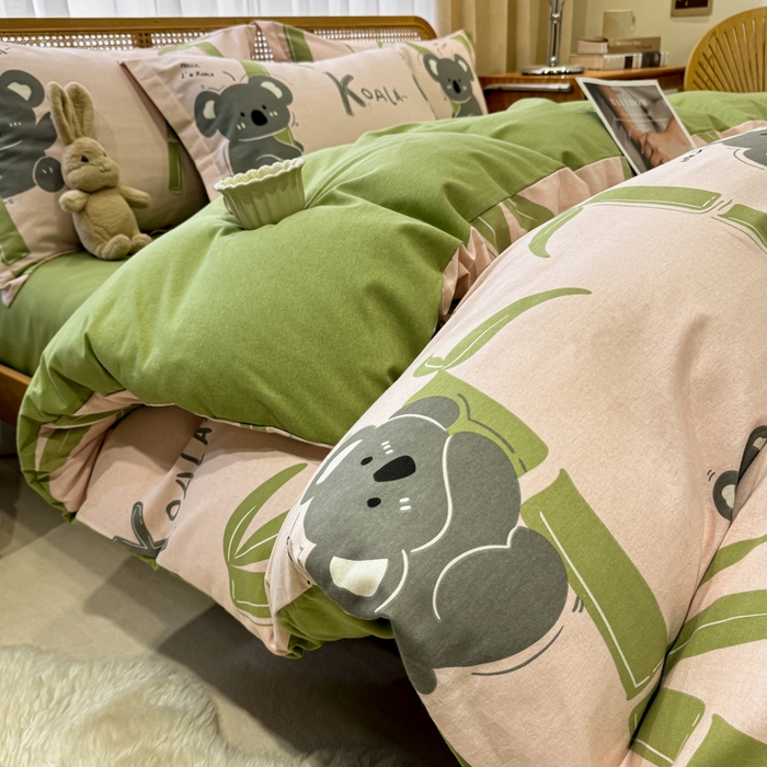 91家纺网 家纺一手货源 找家纺 丝芙妮家居（原乐视家纺） 2025新款全棉磨毛多规格单品套件系列-四件套 考拉