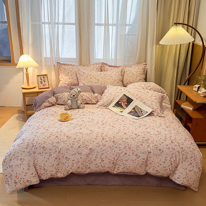 91家纺网 家纺一手货源 找家纺 丝芙妮家居（原乐视家纺） 2025新款全棉磨毛多规格单品套件系列-四件套 莫奈