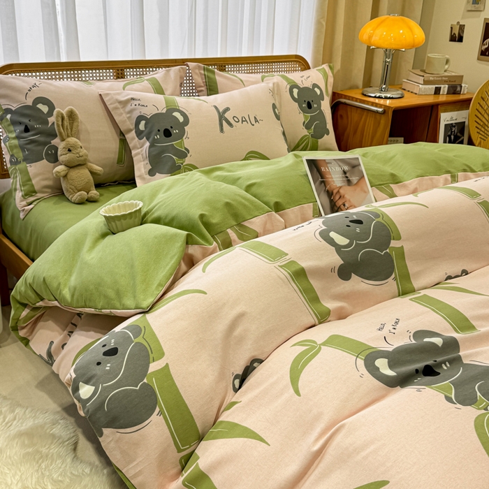 91家纺网 家纺一手货源 找家纺 丝芙妮家居（原乐视家纺） 2025新款全棉磨毛多规格单品套件系列-四件套 考拉