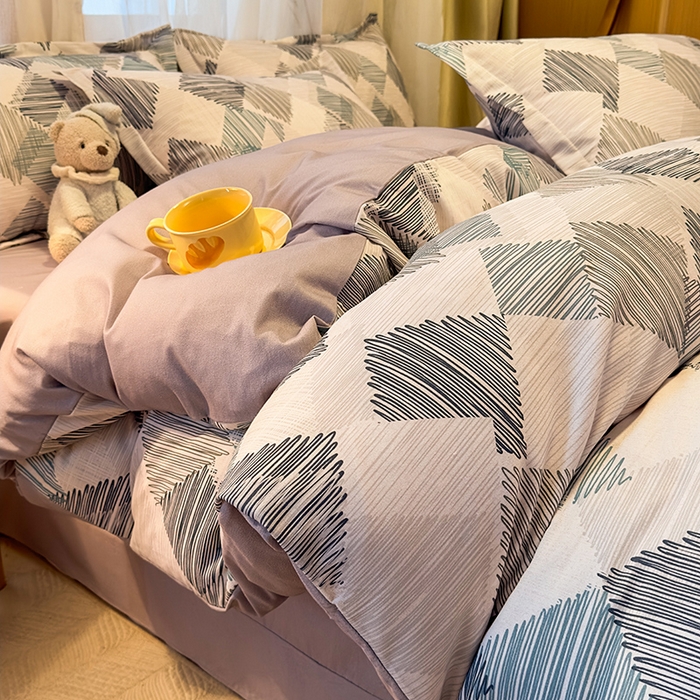 91家纺网 家纺一手货源 找家纺 丝芙妮家居（原乐视家纺） 2025新款全棉磨毛多规格单品套件系列-四件套 简森