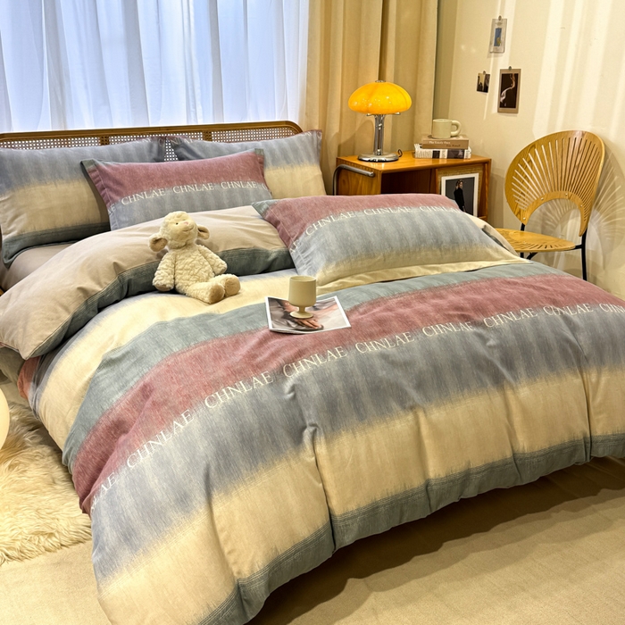 91家纺网 家纺一手货源 找家纺 丝芙妮家居（原乐视家纺） 2025新款全棉磨毛多规格单品套件系列-四件套 伊甸-灰