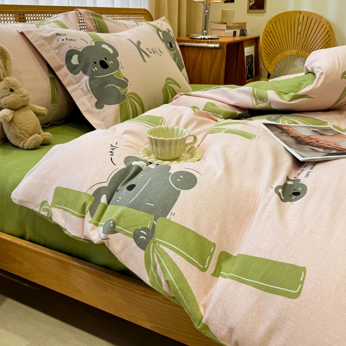 91家纺网 家纺一手货源 找家纺 丝芙妮家居（原乐视家纺） 2025新款全棉磨毛多规格单品套件系列-四件套 考拉