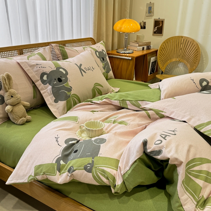 91家纺网 家纺一手货源 找家纺 丝芙妮家居（原乐视家纺） 2025新款全棉磨毛多规格单品套件系列-四件套 考拉