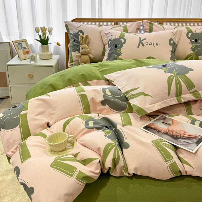 91家纺网 家纺一手货源 找家纺 丝芙妮家居（原乐视家纺） 2025新款全棉磨毛多规格单品套件系列-四件套 考拉