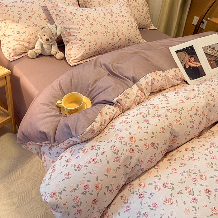 91家纺网 家纺一手货源 找家纺 丝芙妮家居（原乐视家纺） 2025新款全棉磨毛多规格单品套件系列-四件套 莫奈