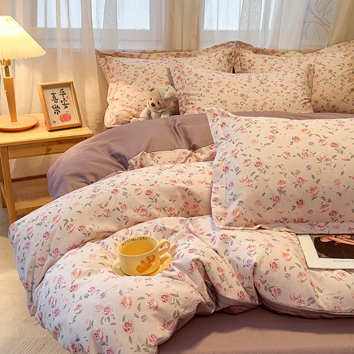 91家纺网 家纺一手货源 找家纺 丝芙妮家居（原乐视家纺） 2025新款全棉磨毛多规格单品套件系列-四件套 莫奈