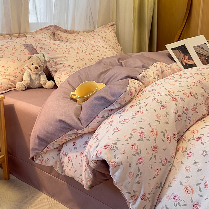 91家纺网 家纺一手货源 找家纺 丝芙妮家居（原乐视家纺） 2025新款全棉磨毛多规格单品套件系列-四件套 莫奈