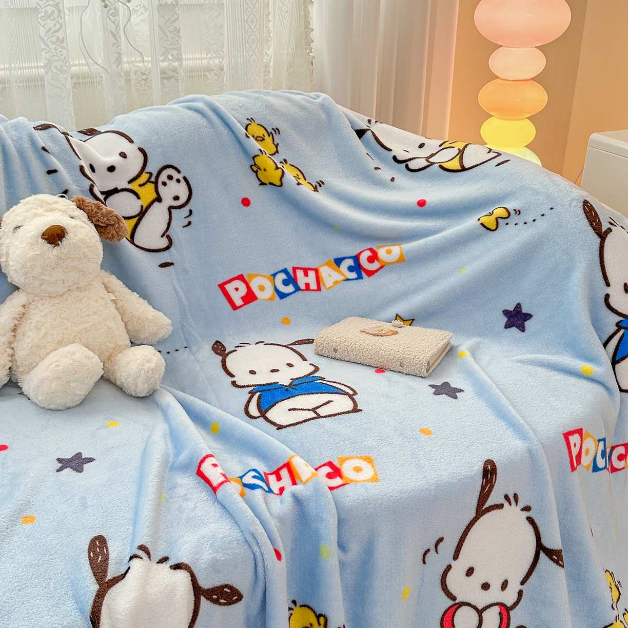 91家纺网 家纺一手货源 找家纺 花满路 2025新款亲肤舒适卡通系列毛毯 萌萌卡帕狗